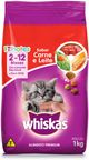 alimento para gatos filhotes 2 a 12 meses carne e leite whiskas pacote 1kg