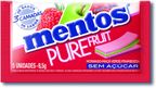 goma de mascar sem acucar 3 camadas pure fruit mentos pacote 5 un / 8,5g