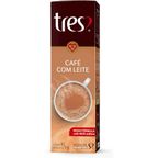 cafe com leite em capsula 3 coracoes com 10un