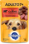 racao umida para caes adultos 7+ sabor carne ao molho pedigree embalagem 100g