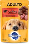 racao umida para caes adultos sabor carne ao molho pedigree embalagem 100g
