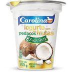 iogurte com pedacos de frutas sabor coco carolina 100g