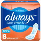 absorvente sem abas super protecao seca always com 8un