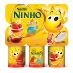 iogurte parcialmente desnatado morango, salada de frutas, maca e banana bandeja 6un ninho 540g
