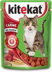 racao umida para gatos adultos sabor carne kitekat embalagem 70g