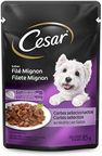 racao umida para caes adultos file mignon cesar sache 85g