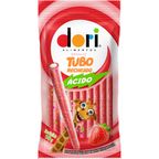 bala tubo recheado morango acido dori 70g