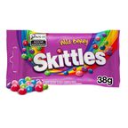 bala mastigavel sabor frutas vermelhas wild berry skittles embalagem 38g