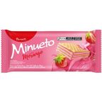 biscoito wafer com recheio de morango minueto parati pacote 81g