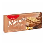 biscoito wafer com recheio de chocolate com avela minueto parati pacote 81g