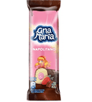 bolo de baunilha com cobertura de chocolate e recheio de morango napolitano ana maria embalagem 42g