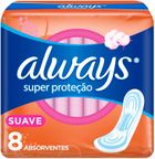 absorvente sem abas super protecao suave always 8 un