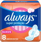 absorvente com abas super protecao always com 8 un