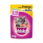 racao umida para gatos filhotes sabor frango ao molho whiskas sache 85g