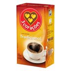 cafe torrado e moido a vacuo tradicional 3 coracoes pacote 500g