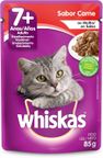 racao umida para gato senior carne ao molho whiskas 85g