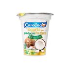 iogurte com pedacos de frutas sabor coco e abacaxi carolina 100g