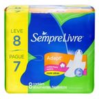 absorvente com abas suave sempre livre adapt pacote leve 8 pague 7 unidades