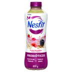 iogurte desnatado frutas vermelhas, aveia e hibisco zero lactose nesfit garrafa 850g
