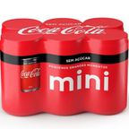 pack refrigerante sem acucar coca-cola lata 220ml com 6un