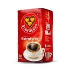 cafe torrado e moido extraforte a vacuo 3 coracoes 500g