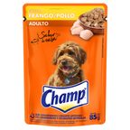 alimento para caes adultos frango champ sabor de casa sache 85g